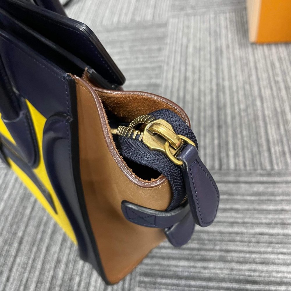 Celine Multicolor Suede And Leather Micro Luggage Tote - Picture 7 of 16